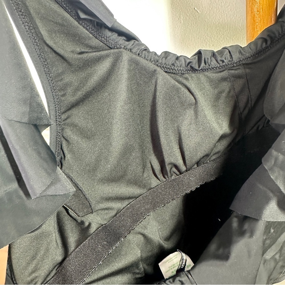 J. Crew Black Ruffle One Piece Swimsuit sz 10 - Picture 7 of 8